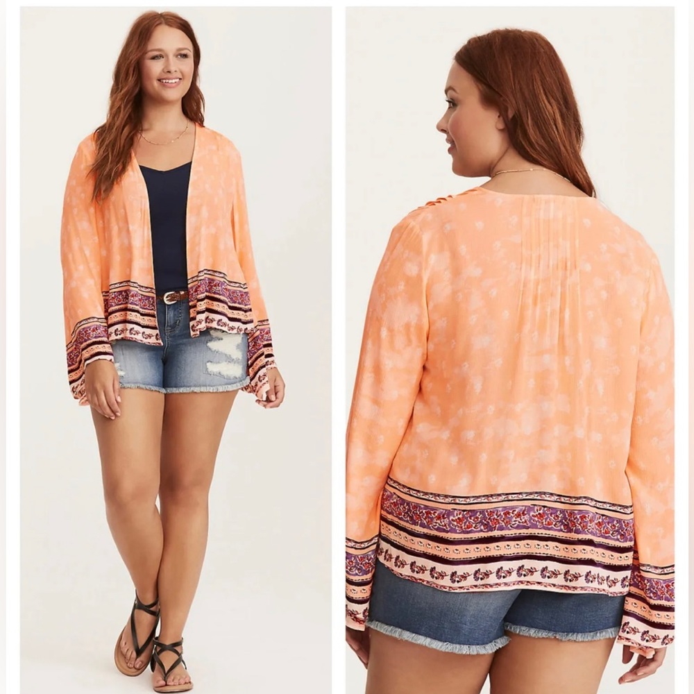 Torrid Border Print Gauze Kimono | Torrid Beach Cover up Cardigan